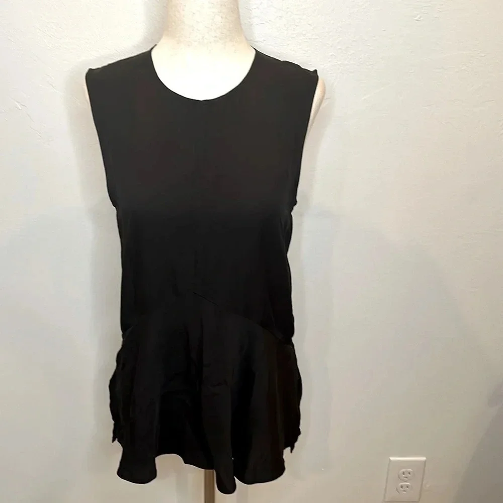 THEORY 100% SILK PEPLUM TOP